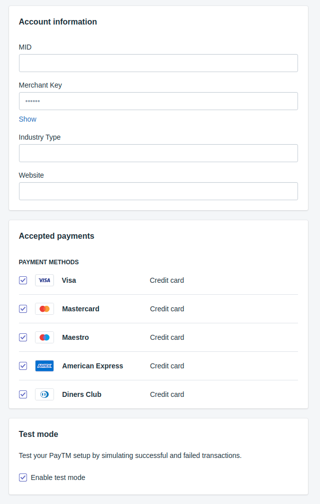 account information