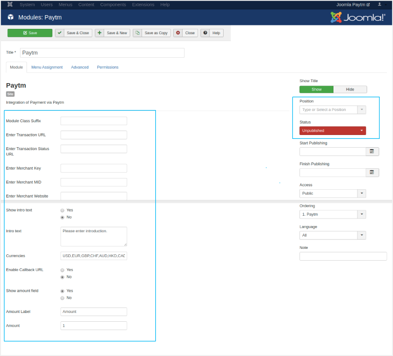 merchant account configuration